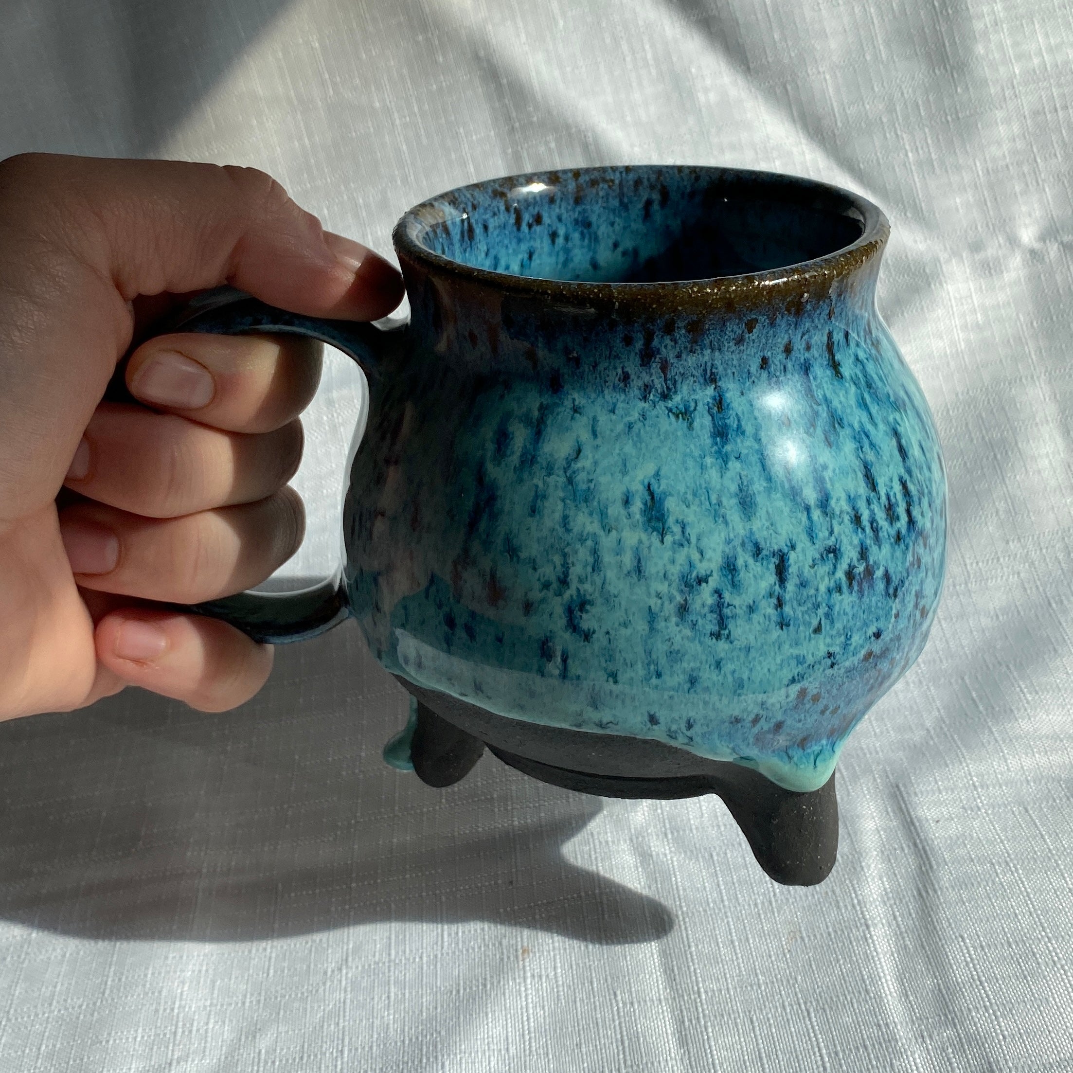 Aqua Footed Mug