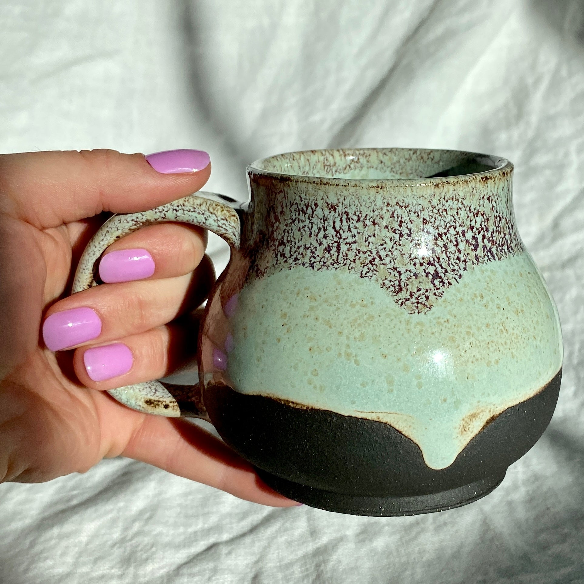 Red speckle mug